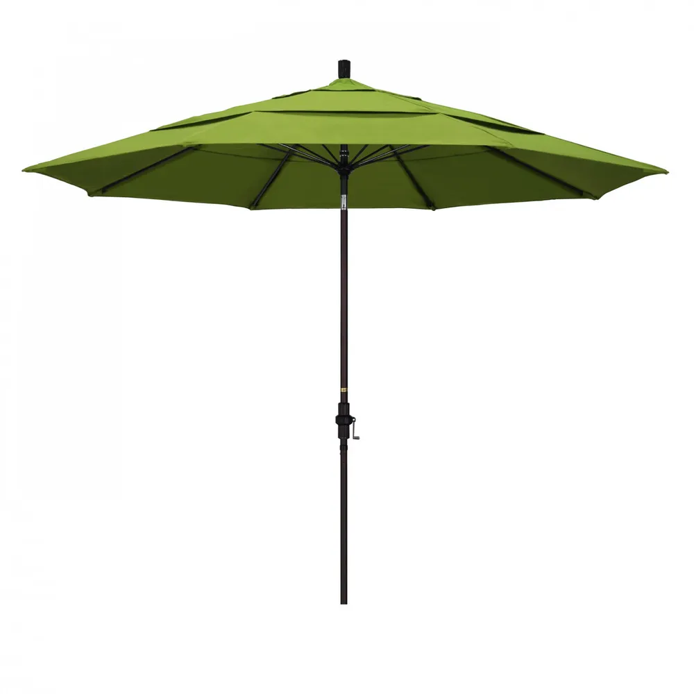 11ft Outdoor Sun Master Series Patio Umbrella With Crank Lift and Collar Tilt System, Apple Green