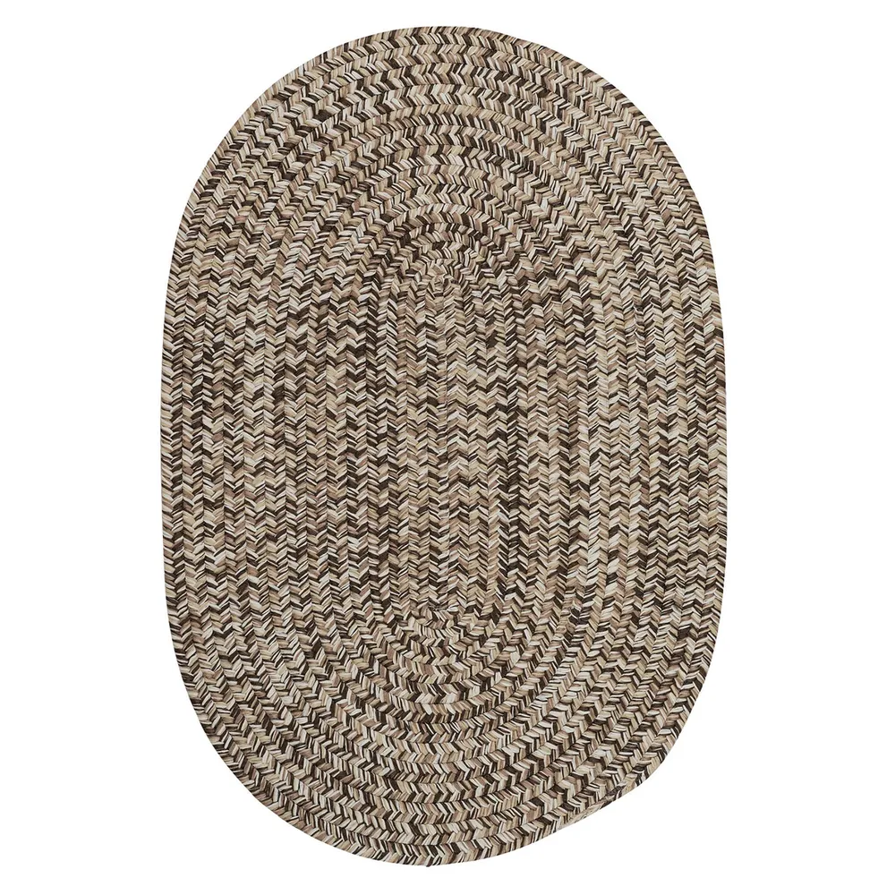 11′ Cedar Brown All Purpose Handcrafted Reversible Round Outdoor Area Throw Rug