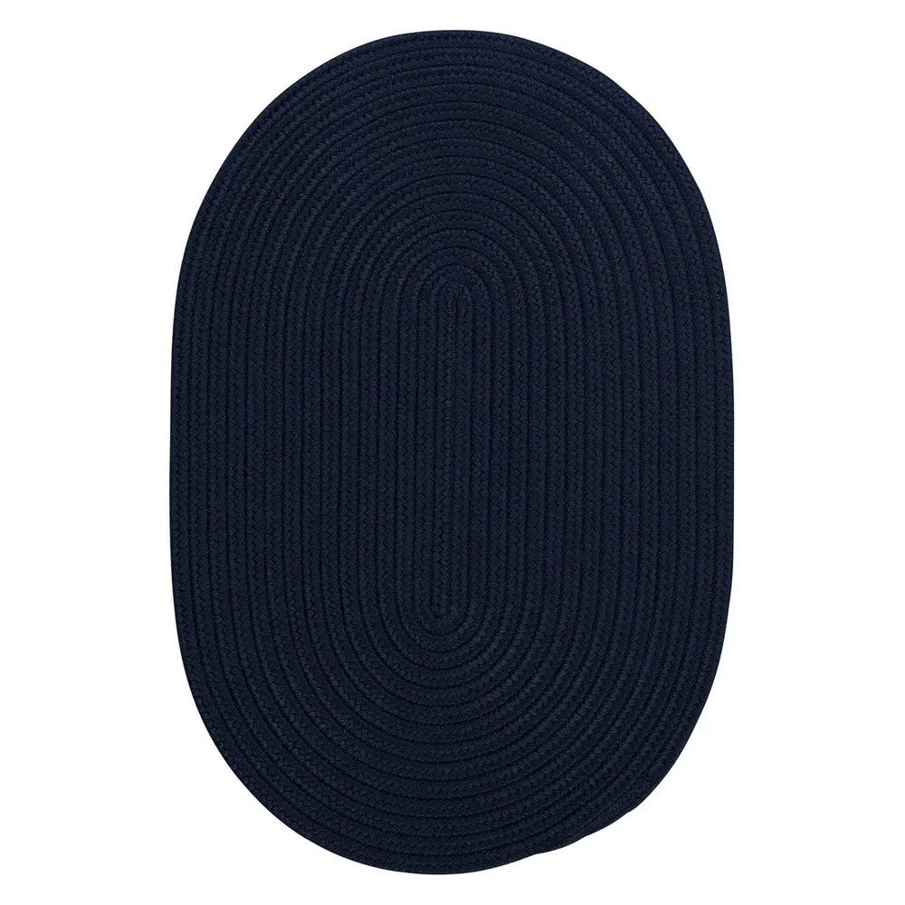 2.25′ x 3.8′ Navy Blue All Purpose Handcrafted Reversible Oval Outdoor Area Throw Rug