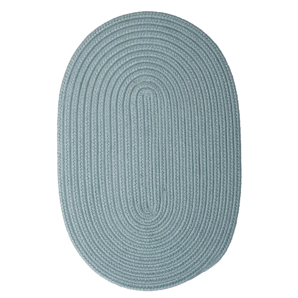 9′ Flint Blue Solid All Purpose Handcrafted Reversible Round Outdoor Area Throw Rug