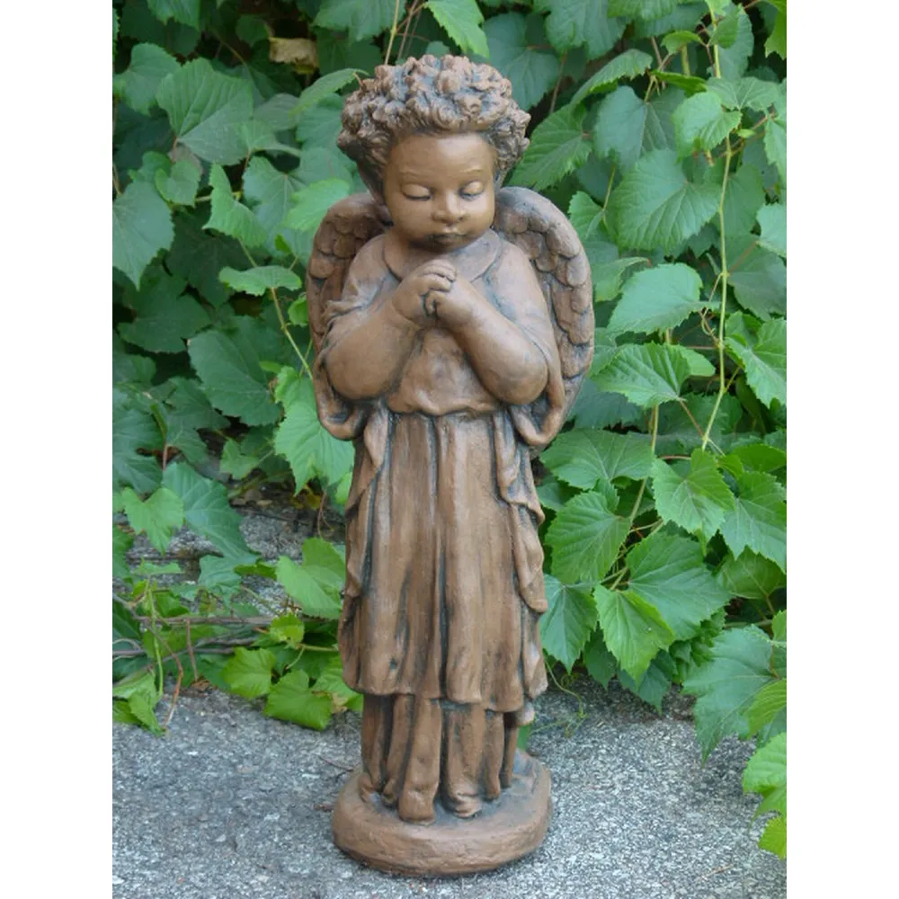 25-Inch Decorative Standing on Saddle Stone Girl Angel Statue – Sherwood