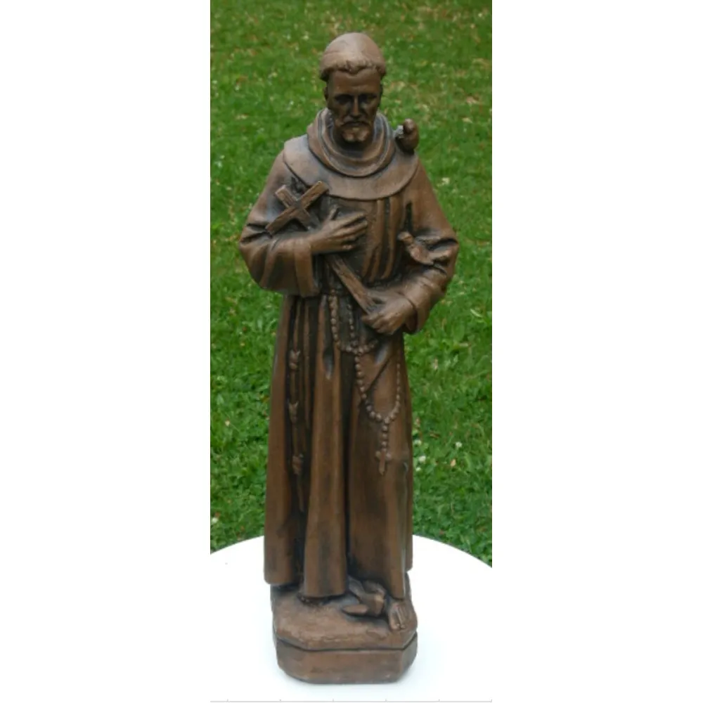 25″ River Rock St. Francis Outdoor Patio Statue