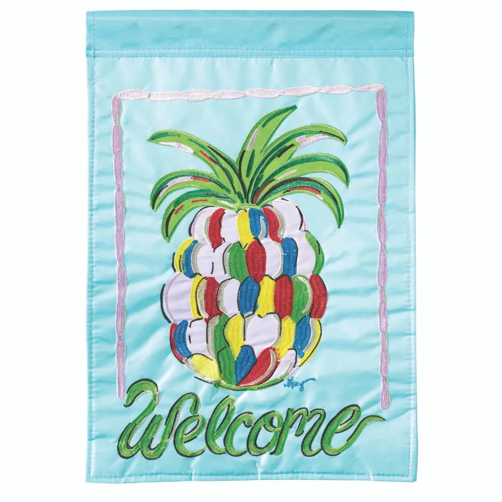 Green and Blue 18″x13″ Welcome Pineapple Rectangular Garden Flag – Unique and Modern Home Decor