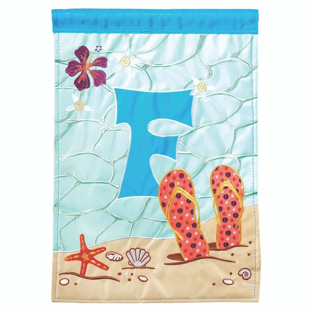 Blue and Orange “F” Printed Rectangular Garden Flag 18″ x 13″
