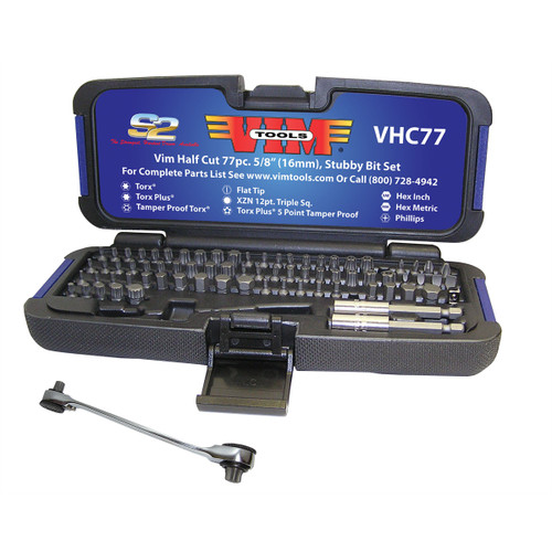 Durston Manufacturing Co VHC77Half Cut Stubby Bit Set - 77 Piece