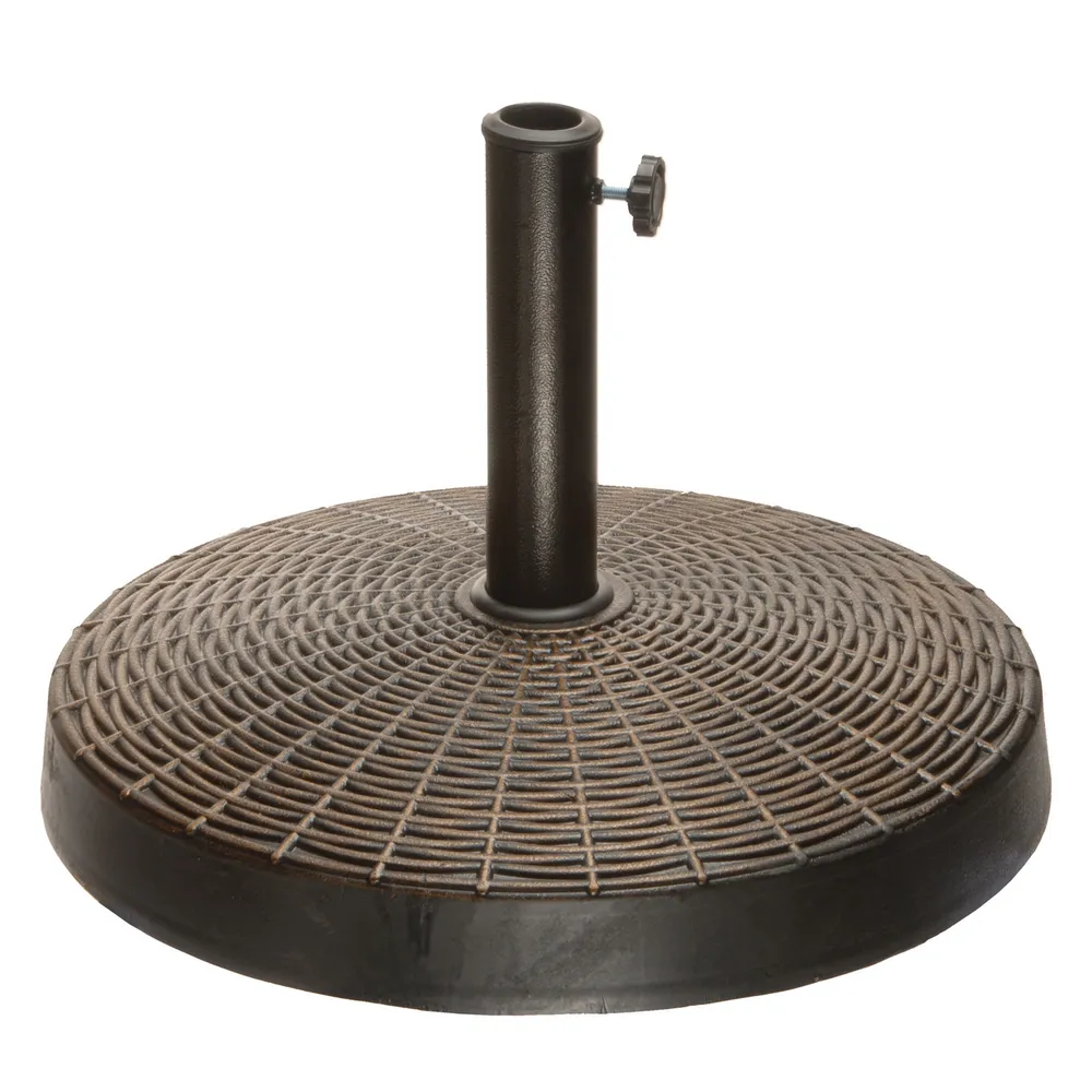21″ Solid Black Round Free Standing Resin Umbrella Base