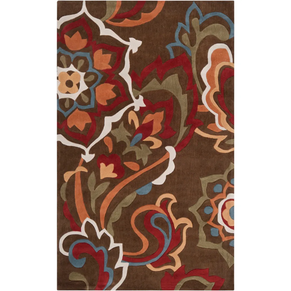 1.5′ x 1.5′ Green and Red Hand Tufted Square Area Throw Rug Corner Sample