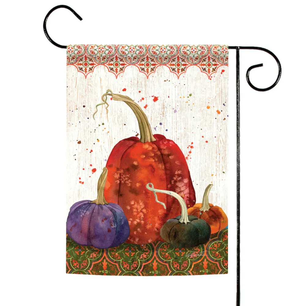 Gourds and Pumpkins Fall Harvest Outdoor Garden Flag – 18″ x 12.5″
