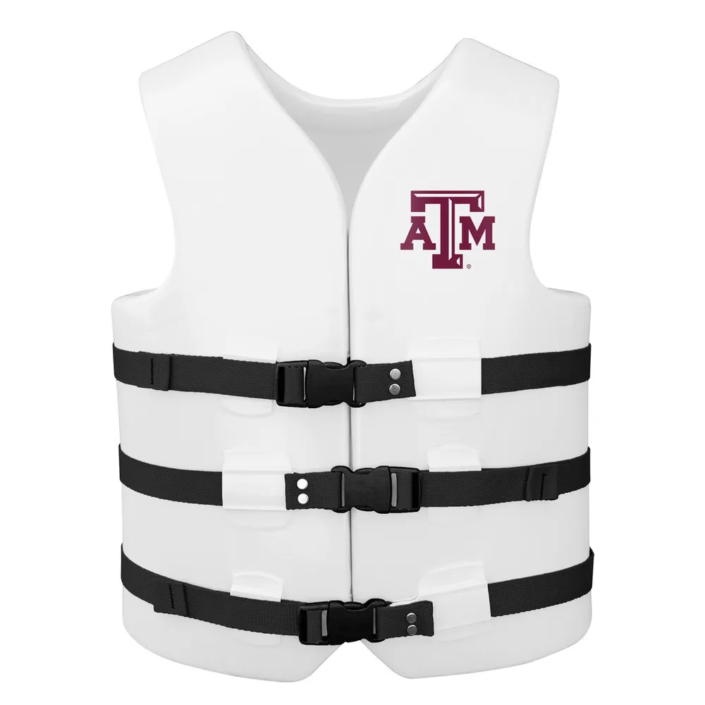 37″ White NCAA Texas A&M University Adult Small Life Vest