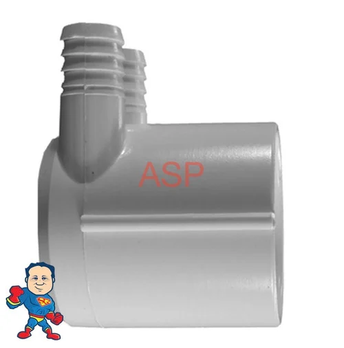 Dual Port Spa Manifold – 3/4″ Barb Outlets, 2″ Slip Inlet, Dead End Configuration