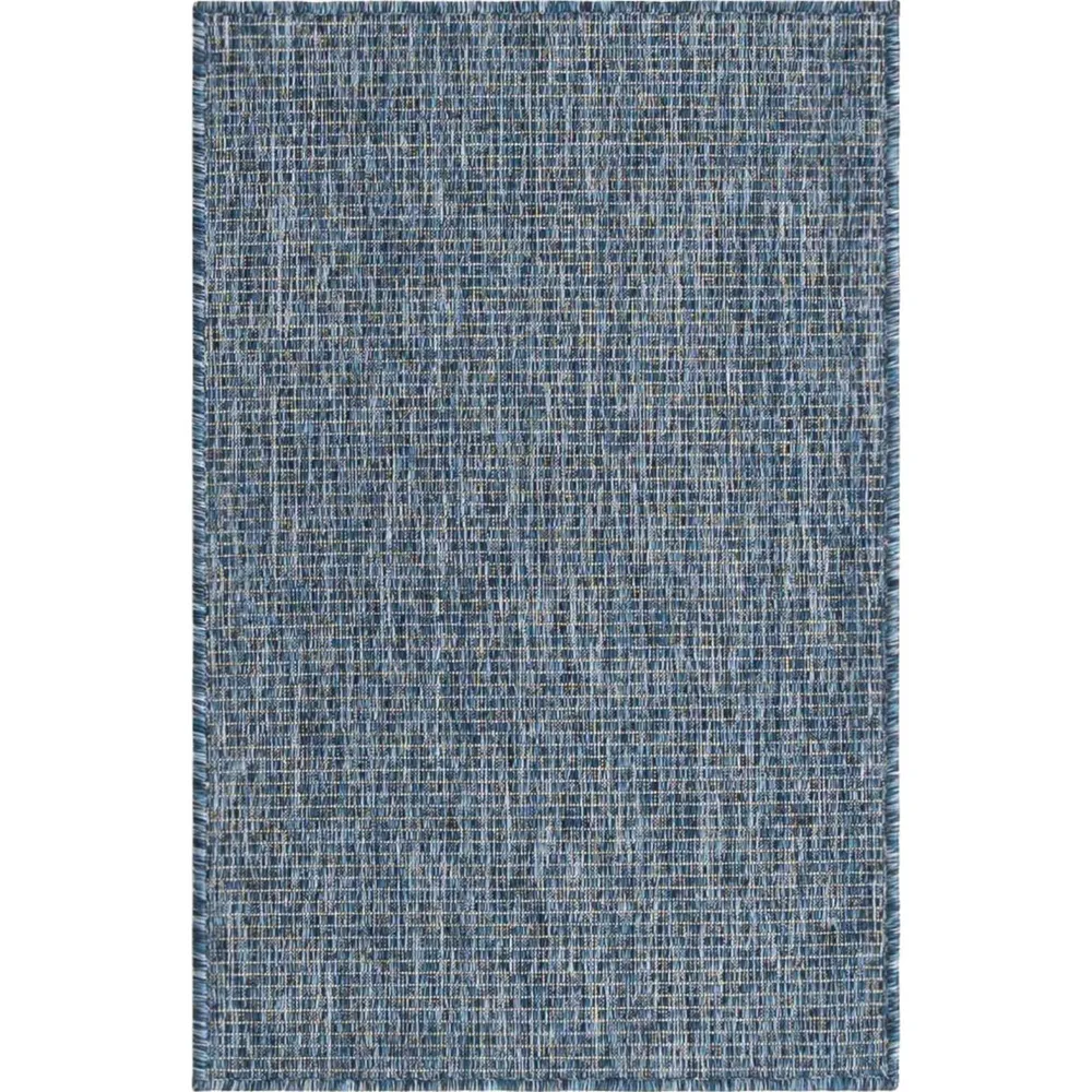 2′ x 3′ Navy Blue Solid Rectangular Outdoor Area Throw Rug