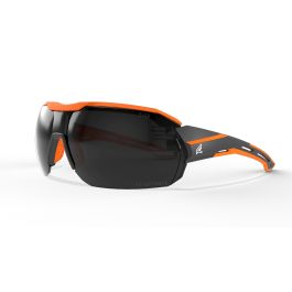 Edge KB136VS Kabru Safety Glasses - Black Frame with Orange TPR - Vapor Shield Smoke Lenses