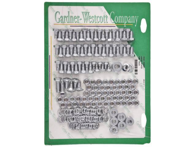 Front Bumper Mounting Kit, Chrome Hex Head Bolts