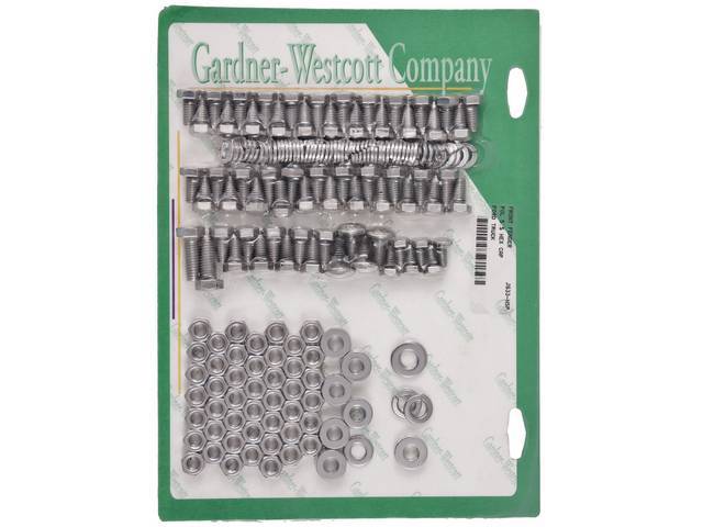 Front Bumper Mounting Kit, Polished Stainless Steel Hex Head Bolts