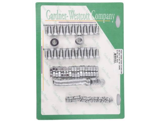 BOLT KIT, Front Fender, Chrome Hex Head Bolts with Hex Nuts