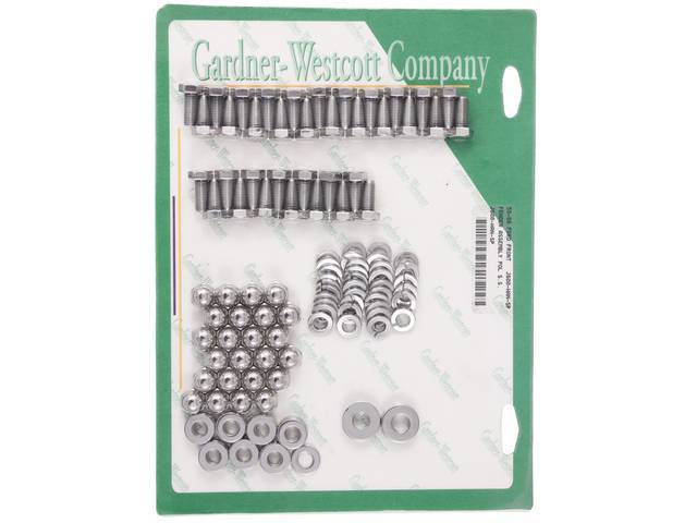 BOLT KIT, Front Fender, Polished Stainless Hex Head Bolts with Acorn Nuts