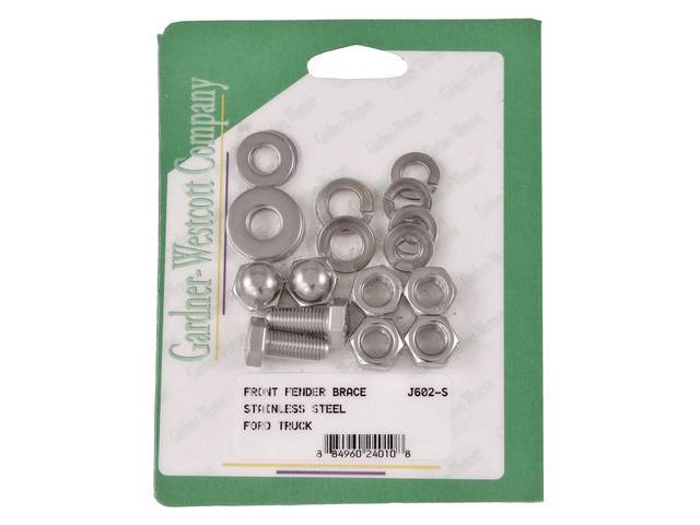 Front Fender Brace Mounting Kit, Stainless Bolts