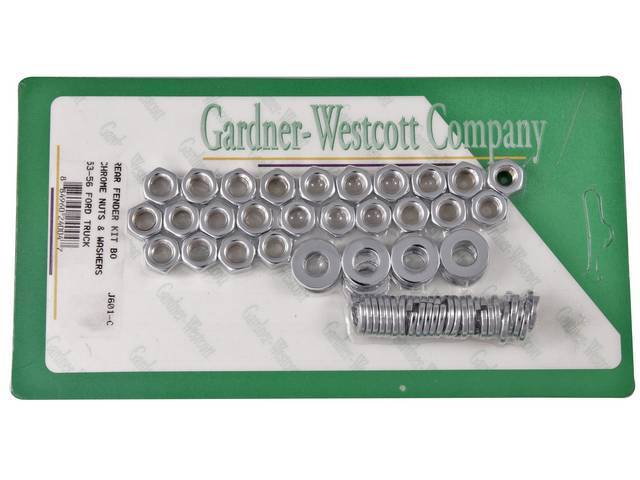 Rear Quarter Panel Fender Mounting Kit, Chrome Bolts