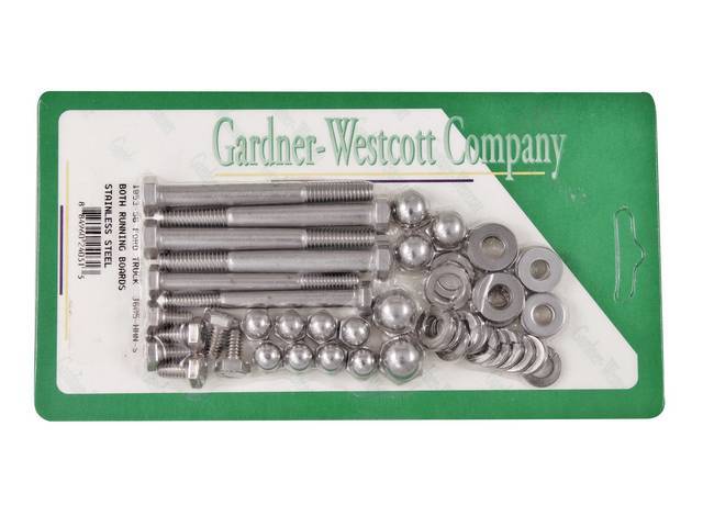 Bolt Kit, Running Boards, Stainless Steel Hex Head Bolts with Hex Nuts