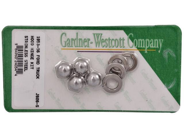 Hood Hinge Mounting Kit, Nuts Only, Stainless Steel Hex Nuts