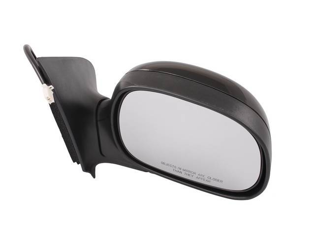 Outside Rearview Mirror, Power, Convex, RH, Black