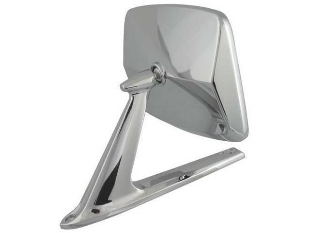 Outside Rearview Mirror, Chrome Finish, Convex Mirror