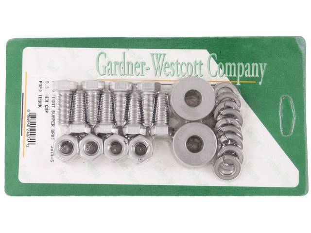 Front Bumper Bracket Nut Kit, Stainless Steel Hex Head Nuts