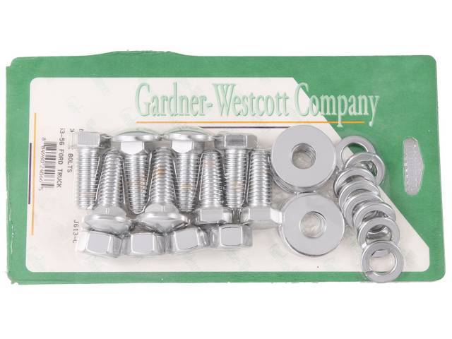 Rear Bumper Bracket Mounting Kit, Chrome Bolts