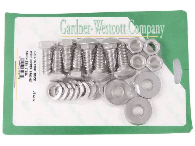 Rear Bumper Bracket Mounting Kit, Stainless Steel Bolts