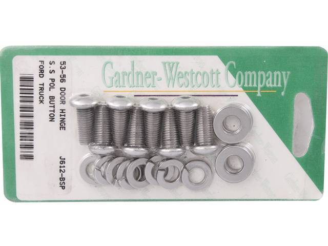 Bolt Kit, Door Hinge, Polished Stainless Steel Button Head Bolts