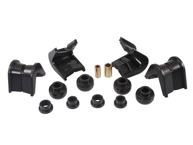Front Axle Bushing Kit, Polyurethane, Black, 2 Degree Angle