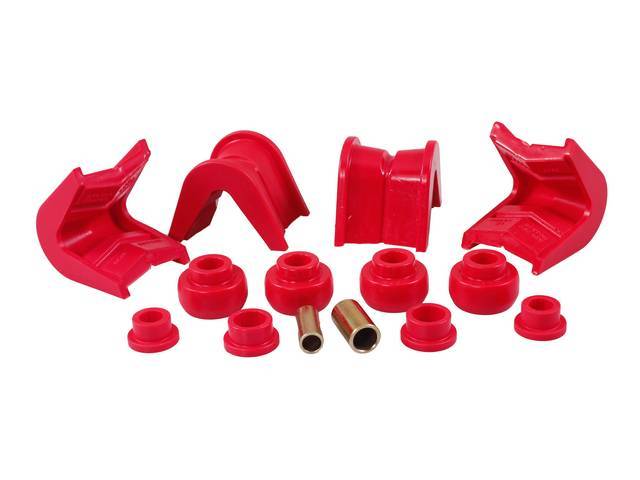 Front Axle Bushing Kit, Polyurethane, Red, 2 Degree Angle