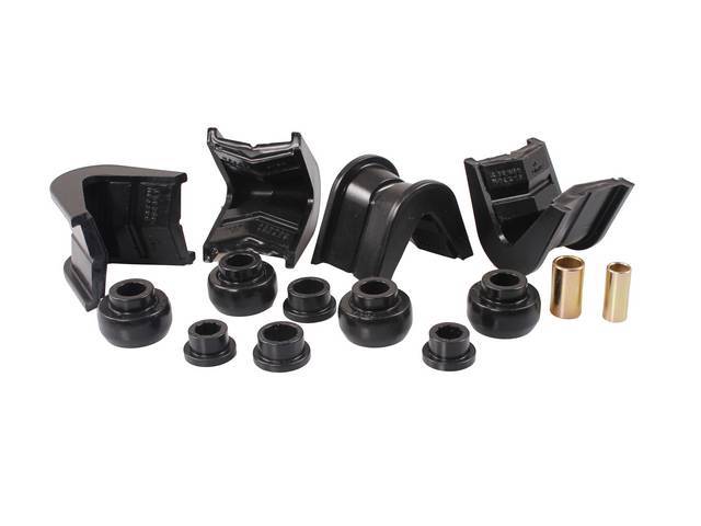 Front Axle Bushing Kit, Polyurethane, Black, 4 Degree Angle