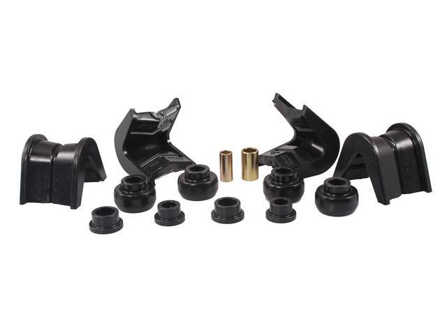 Front Axle Bushing Kit, Polyurethane, Black, 7 Degree Angle