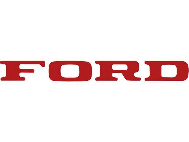 TRANSFER EMBLEM, TAILGATE, FORD, red