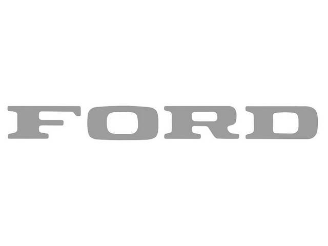 TRANSFER EMBLEM, TAILGATE, FORD, silver
