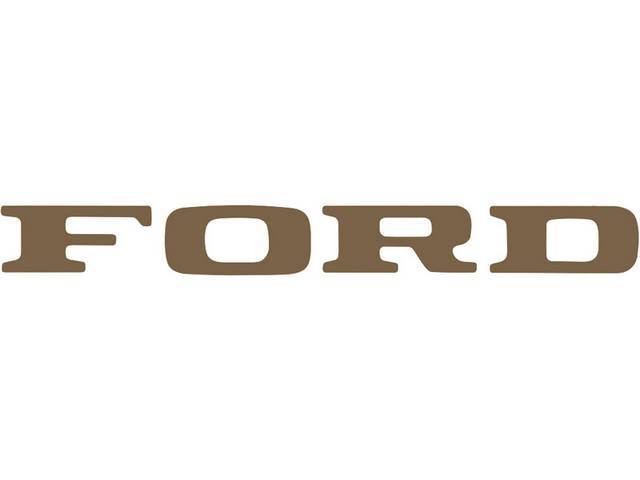 TRANSFER EMBLEM, TAILGATE, FORD, tan metallic
