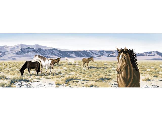 GLASSCAPES™, REAR WINDOW GRAPHICS, WILD HORSES,PRESSURE SENSITIVE