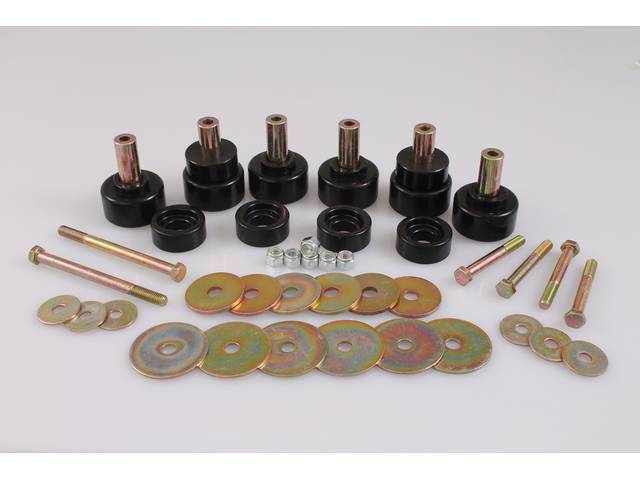 Body Mount Kit, Polyurethane, Black