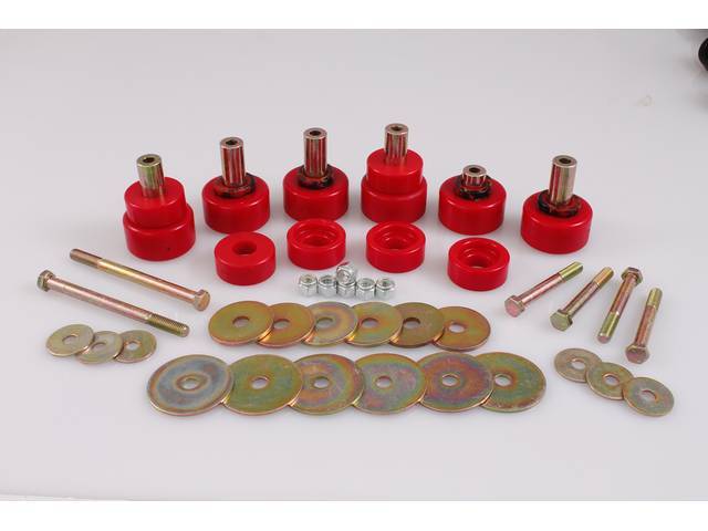 Body Mount Kit, Polyurethane, Red