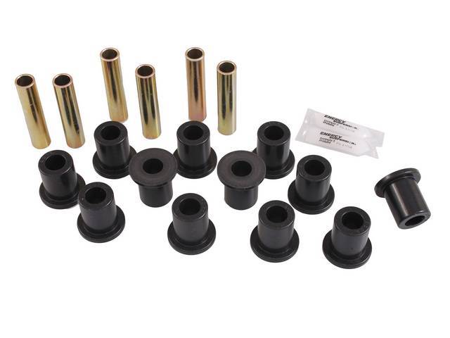 Spring Shackle Front Bushing Kit, Polyurethane, Black