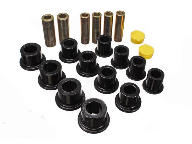 Front Leaf Spring Eye Bushing Kit, Polyurethane, Black