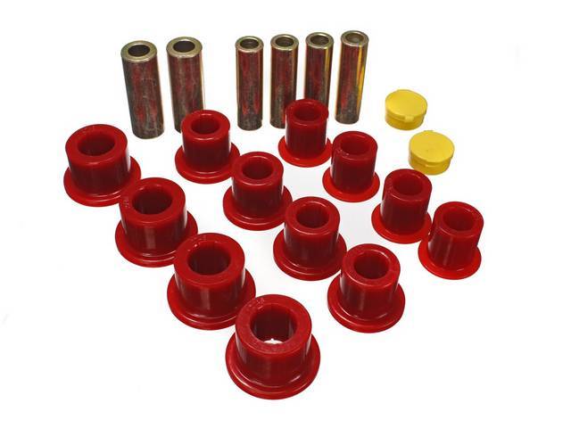 Front Leaf Spring Eye Bushing Kit, Polyurethane, Red