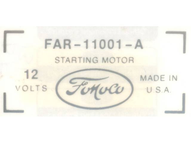 Starter Identification Engine Decal, FAR-11001-A