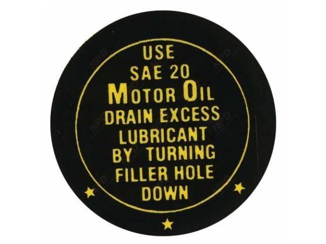 Engine Cooling Fan Blade Oil Fill Instruction Decal