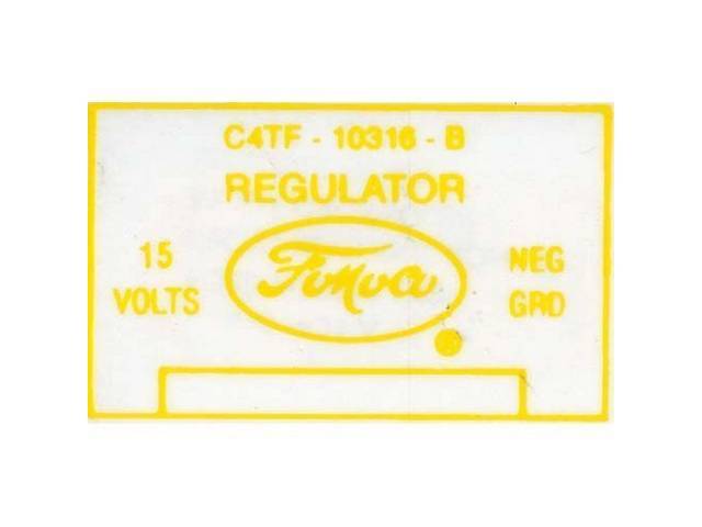 Voltage Regulator Identification Engine Compartment Decal, C4TF-10316-B Regulator FoMoCo