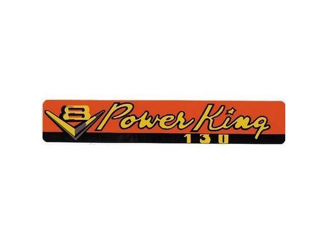 V8 Power King 130 Valve Cover Engine Decal