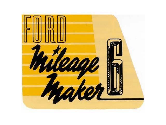Mileage Maker Six Valve Cover Engine Decal