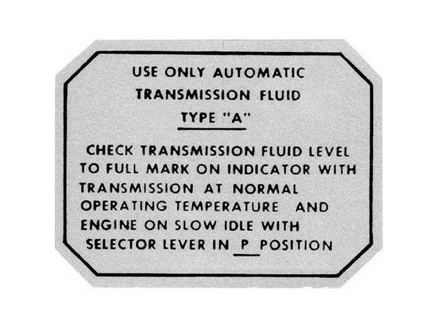 Automatic Transmission Fluid Glove Box Interior Decal