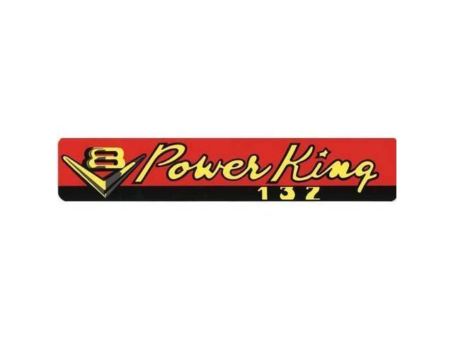 V8 Power King 132 Valve Cover Engine Decal
